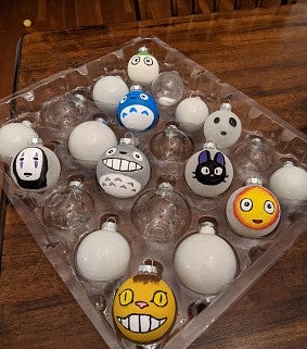 Selection of hand-painted Ghibli ornaments