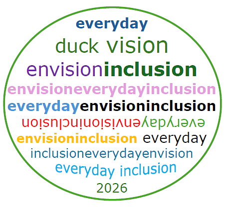 Everyday Duck Vision Envision Inclusion - lots of words in a circle