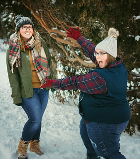 Mary Studebaker-Reed and her wife Lexie enjoying a snow day in Colorado Springs