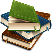 Three books piled on top of each other